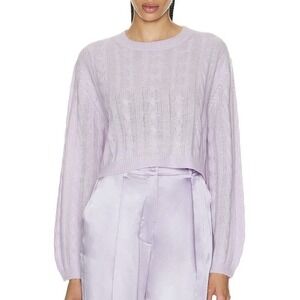 Sablyn $650 100% Cashmere Emmanuel Sweater In Lavender Cropped Large